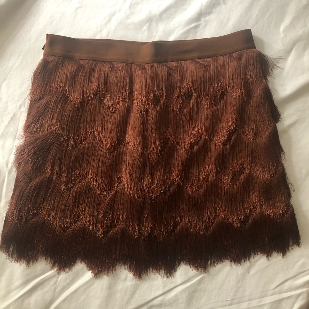 BCBG Max Azria fringed mini skirt